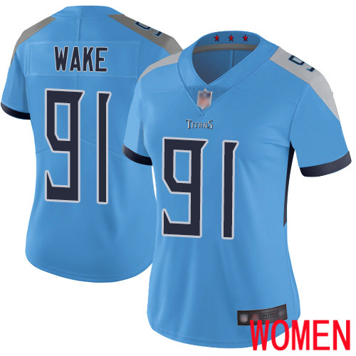 Tennessee Titans Limited Light Blue Women Cameron Wake Alternate Jersey NFL Football #91 Vapor Untouchable